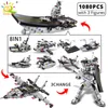 Huiqibao MILITAIRE 1080PCS 8in1 Aircraft Wapen Warship Bouwblokken Army Ship Robot Bricks City Construction Children Toys 220715