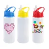 20oz sublimeringsämnen Sippy Cups 600 ml sport Aluminium vattenflaska återanvändbar rese tumlare bred mun dricker kopp mugg med sugrör hanterar lock