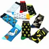 Men's Socks Fashion Cool Food Animal Alien Hip Hop Crew Funny Street Happy Men Harajuku Divertidos Skateboard Chaussette