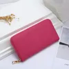 Fashion women clutch wallet pu leather single zipper wallets lady Handbag long classical purse with box card 8 colors 406245z