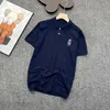 Ralph lauren Summer Designer Polo Men Embroidered Polos Bear Short Sleeve Button T-shirt Half Bears Mens Business Dress Shirt Golf Polo Asian Size