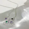 Collana fatta a mano a forma di farfalla di design di nicchia Materiale in argento sterling 925 Semplice moda casual Gioielli per tutte le partite