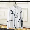 Men's Casual Shirts Minglu Mens Luxury Geometry Printed Long Sleeve Dress Fashion White Black Slim Fit Man Plus Size 4XLMen's Eldd22