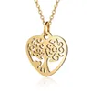 Collana in acciaio inossidabile a forma di cuore Collane con ciondolo albero della vita per donne Ragazze Madre NANA Regali di compleanno Gioielli di famiglia