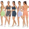 Survêtements dames costume de sport 2022 ins tricot sans couture femmes 039s sexy short à manches courtes fitness5055482