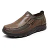 Ninety Mens Casual Shoes Leather British Style Black White Brown Green Yellow Red Fashion Outdoor Comfortable Breathable Size 36-47 GAI