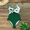 Femmes Sexy Banana Leaf Twist-Front Maillots De Bain Dames Col En V Rembourré Coupes Maillot De Bain En Plein Air Confortable Une Pièce Plage Maillot De Bain Y220423