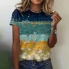 Women's Blouses & Shirts Summer Short Sleeve Top Shirt For Women 3D Printed Pattern Sleeves Casual Outdoor Fashion Causal Tees Vetement Femm