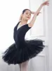 Scene Wear Professional Performance Ballet Swan Lake Tutu White Black Elastic midja Vuxen Ballerina Hard Mesh Tulle kjol Tutus med trosor