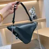 Bolsas de maçaneta superior para mulheres Triângulo Bolsas de ombro acolchoadas Designers de couro reais Bolsa preta Men Bolsa Cadeia Chain Unisex Homem Summer Ladies Bolet Sagra 2022