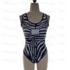 Motif zèbre conception maillot de bain maillots de bain femmes lettres imprimé dos nu maillots de bain mode une pièce maillot de bain