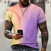 Мужские футболки летнее стиль короткие рукава красочные 3D Men's Top O-образный дизайн.