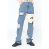 Herenjeans gescheurd hiphop denim 2022 mannen patchwork streetwear harajuku losse blauwe broek oversized casual rechte jean broeksen's