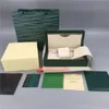 Boîte de montre rolex originale d'usine verte avec des boîtes de montre Papiers Carte Wallet BoxesCases