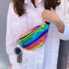 1pc 쿨 스팽글 인쇄 허리 가방 여성 패션 소녀 어깨 벨트 가방 아이 허리 팩 반짝이 전화 주머니 220812