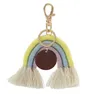 Portachiavi con nappa arcobaleno Portachiavi per donna Portachiavi fatto a mano Regalo fidanzato Ragazza Carina portachiavi Borsa ciondolo pendente