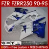 Fairings Kit For YAMAHA FZRR FZR 250R 250RR FZR 250 FZR250R 143No.78 FZR-250 FZR250 R RR 1990 1991 1992 1993 1994 1995 FZR250RR FZR-250R 90 91 92 93 94 95 Body blue glossy blk