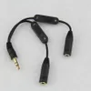 3.5mm Stereo Male to Double 3.5 mm Female Audio Headphone Y Splitter Cable With Volume Control Aux Cord