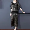 Vêtements ethniques 2022 Femmes chinoises Cheongsam Qipao Top + Pantalon Set Vestidos Robe Vestidos Suit
