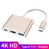 Tipo-c HUB da USB C a splitter compatibile con HDMI USB-C 3 IN 1 USB 3.0 PD Adattatore intelligente a ricarica rapida per MacBook