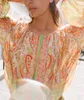 Women's Blouses & Shirts Boho Floral Print Maxi Skirts Suit Casual Beach Wear High Waist Loose Vintage Puff Sleeve Summer 2022Women's