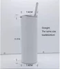 CA warehouse Sublimation 20oz Straight Tumblers with Metal Straws and Silicon Rubber Bottoms Heat Press Water cups Arrive Your Address in Four Days.