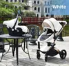 Passeggini # Pelle di lusso 3 in 1 Passeggino bidirezionale Sospensione 2 Seggiolino auto di sicurezza Nato Culla Carrozzina Piega