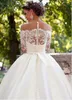 2022 Nieuwe bruids trouwjurk off-shoulder lange mouwen slanke mode grote staart groot formaat bruin jurken Vestido de novia