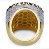 Męski hip -hop lodowane kamienie pierścienie moda złota Jezus Pierścień biżuteria Wysoka jakość symulacyjna pierścień diamentowy