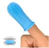 Hund Grooming Dog Super Soft Pet Finger Tandbrush Tänder Rengöring Bad Breath Care Icke-Toxic Silicone Tools Dog Cat Leveranser Inventory 100st SN4655