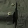 Camicia da uomo cargo moda puro cotone 100% abito solido a maniche lunghe casual slim bomber militare s Camisa Masculina 220322