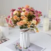 Dekoratif çiçek çelenkleri karanfil yapay yüksek kaliteli buket düğün vazolar ev masası dekor bahçe sahte bitkiler hidrangeadecora