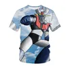 Camisetas masculinas Mazinger Z Anime Movie Robot Streetwear 3D T-shirt Fashion Casual T-shirtmen's