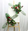 Custom 50CM Wedding Welcome Sign Flowers Fake Artificial Floral Props Marriage Party Arch Decor Hanging Garland Window Display 220406