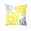 Coussin / oreiller décoratif jaune gris coussin géométrique couvercle 45x45 lettre à rayures à rayures décoratives oreillers style nordique polyester p