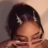 Clips de cabello Barrettes Flash Flash Rhinestone Butterfly Accesorios para la cabeza de mariposa para mujeres Cañas de cristal de lujo Jewelryhair