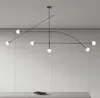 Lâmpada de lustre nórdico LED LED para sala de estar quarto cozinha preta cor de vidro de vidro de vidro de brilho Lustre pendurado luminária de luminária de decoração