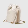 MARMONT BIUCKET Nuovo design di lusso Mini borsa a secchiello in pelle trapuntata Borsa a tracolla con tracolla a catena e chiusura con coulisse