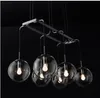 Pendant Lamps American Retro RH Loft Straight Led Chandelier Gold/Black Metal Glass Globes Shades Lighting FixturesPendant