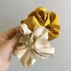 Oversized Stain Hair Scrunchies Women Silk Scrunchie Elastic Hair Bands Girls Satin Headwear Donut Grip Loop Ponytail Holder 20pcs