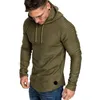 Men's Hoodies & Sweatshirts Spring Men's Round Neck Slim Hooded Striped Sports Sweatshirt Solid Color Inserted Sleeve Polyester Soft Bre