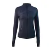 Lu-088 Women Yoga Jacket Clothes Top Slim Yoga Running Fitness Zipper Stand Collar Fit Long Sleeve Sports Training Quick Dry Jackets