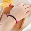 Roze natuurlijke kristalsteen stretch armband rode turquoises kralen mannen en vrouwen yoga armband sieraden cadeau