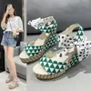 Sandalen dames casual mode enkel riem open teen sandaalpaden vrouwen bowknot platform bedrukte lintschoen sandalia's mujersandals