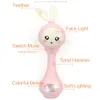 Musical Flashing Baby Rattles Infant Hand Bells Cute Rabbit Hand Bells Rattle born Early Educational Toys Gift Drop 220531