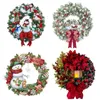 Guirnaldas de flores decorativas 12 '' Navidad para puerta delantera Muñeco de nieve Colgando Guirnalda Decorativa