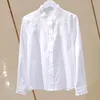 Chemisiers pour femmes chemises Chic élégant chemisier femmes été 2022 décontracté chemise blanche à manches longues hauts coton Floral brodé surdimensionné Ladie