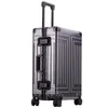 Suitcases Top Quality Aluminum Travel Luggage Business Trolley Suitcase Bag Spinner Boarding Carry On Rolling 20/24/26/29 Inch