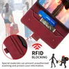 Бизнес -гибридный сплайсинг кожаные кошельки для iPhone 15 плюс 14 13 Pro Max 12 11 XR XS X 8 7 6 6 ID -карта Слот Магнитный держатель RFID Блокировка Flip Cover Cover Suctand