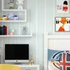 Väggklistermärken Blå Medelhavet Stripe Wallpaper Samtida och kontraktsfulla miljöpojkar Flickor Barnrum Sovrum Hem Wallpape